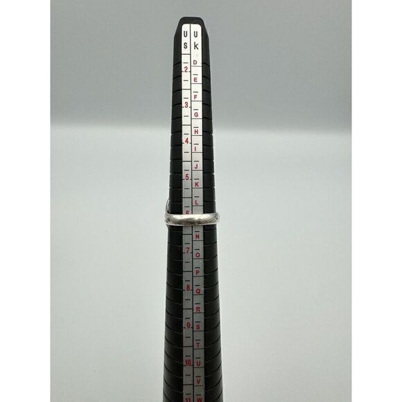 Vintage Sterling Silver Natural Stone Pale Pink Peach Cabochon Ring Size 6 - Picture 8 of 10